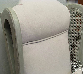 re upholstered chair using drop cloth fabric, painted furniture
