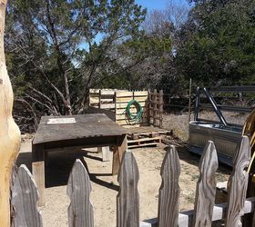 my first spring garden rennovating the landscape, flowers, gardening, pallet, My compost bin I built it myself out of pallets and old fence