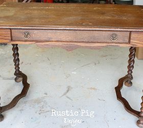 miss mustard seed milk painted desk, chalk paint, painted furniture, rustic furniture, Lovely antique barley twist desk