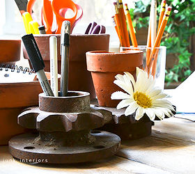 potted pens and pencils a funky little 5 minute repurpose, cleaning tips, flowers, organizing, repurposing upcycling, What a happy little group storing all my office helps and supplies