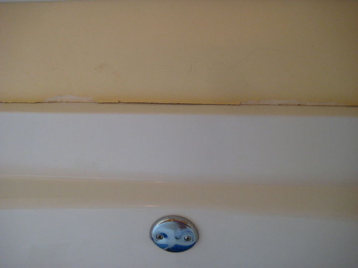 re seal master bathtub, area where paint had chipped from water damage
