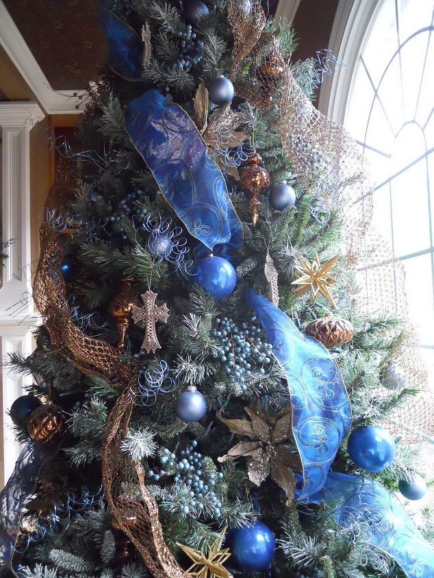 holiday decor here is a brown amp blue tree that i installed last week we bought, home decor