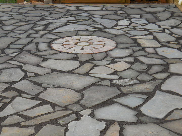 before polymeric sand installation and set in stone dust with drainage