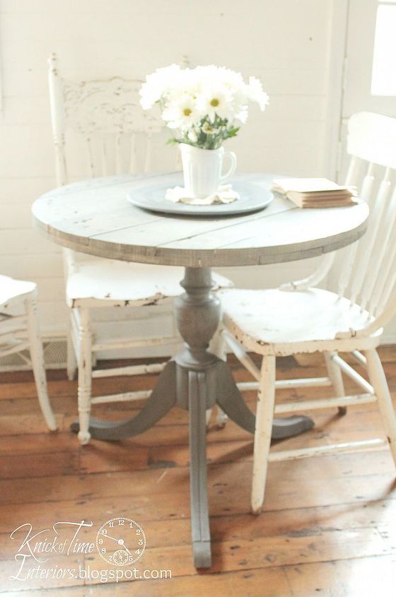 sexy legs rustic wooden top lovely cottage table, painted furniture, rustic furniture, This sweet Cottage Style table only cost me 17 to make from auction finds and cast off parts