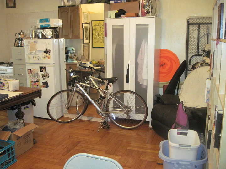before and during photos of home decluttering and decorating, During process It s a big improvement from where we started