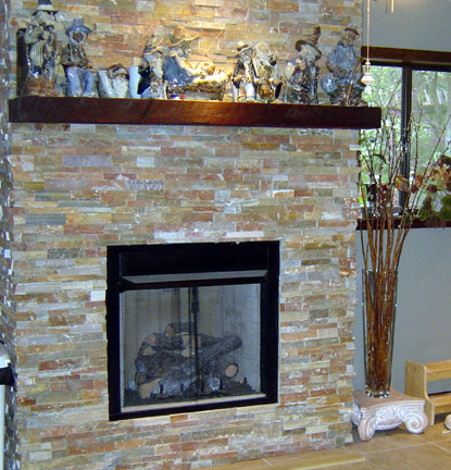 built slate fireplace for new media room part of major remodel of garage, home decor, home improvement, Built slate fireplace for new media room Part of major remodel of garage