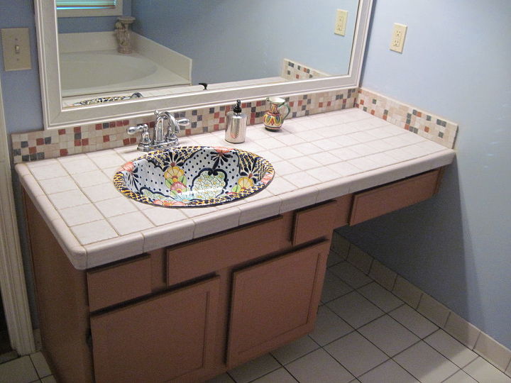 backsplash for bathroom sink, bathroom ideas, home maintenance repairs, kitchen backsplashes, tiling, Backsplash in bathroom