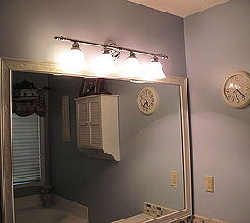 framed mirror, bathroom ideas, Finished Mirror