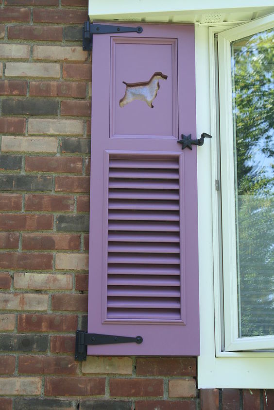 my custom purple shutters, curb appeal, windows, My funky purple shutters