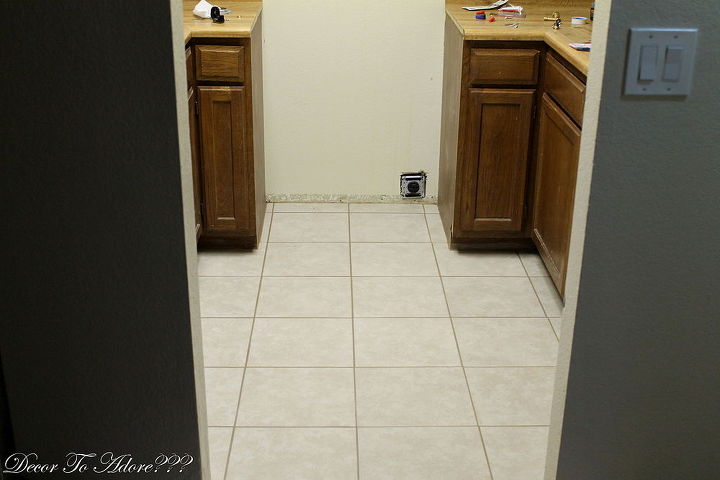kitchen laundry area tiled for less than 35, diy, flooring, kitchen design, tile flooring, tiling