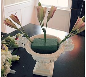learn to make a flower arrangement, crafts, You start with a foam block for real flowers
