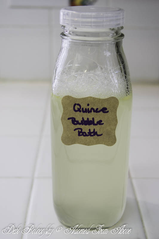 homemade natural quince bubble bath, cleaning tips