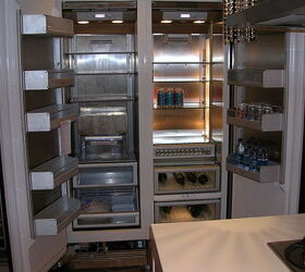 custom handles and panels on two column refrigerators