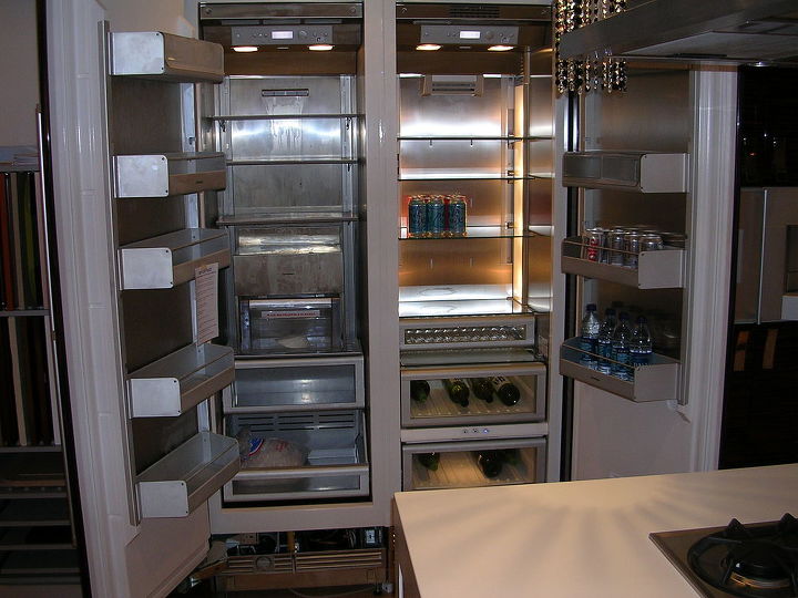 custom handles and panels on two column refrigerators
