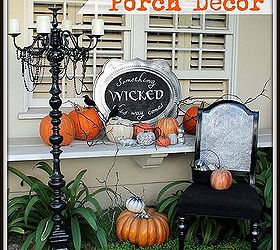 a spooky front porch and entry, halloween decorations, porches, seasonal holiday decor, Lots of fun spooky decor for the front of our house