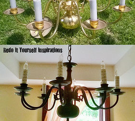 updated brass chandelier, crafts, lighting, repurposing upcycling
