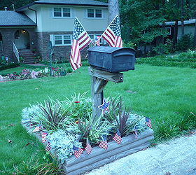 decorated mailbox for the 4th, flowers, gardening, outdoor living, Flying our colors