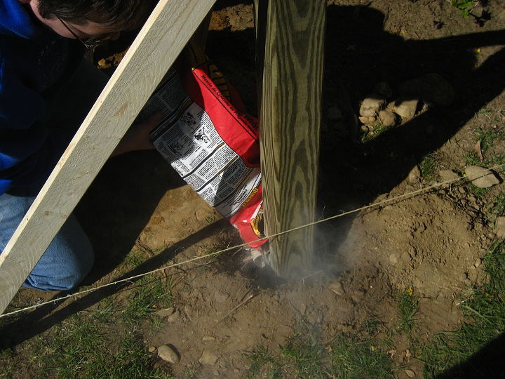 fence posts what are your thoughts on using gravel concrete dirt or some combo to, Fast setting concrete after a couple inches of drainage rock gravel