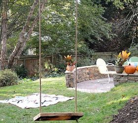 backyard renovation, landscape, outdoor living, patio, ponds water features, porches, This lazy rope swing is a favorite of our grown daughters