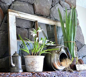 a spring fireplace mantel that never wilts, fireplaces mantels, flowers, home decor, Pretty greens although faux ring in spring perfectly on this fireplace mantel The decor is very simple but sometimes that s all you really need