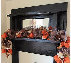 fall mantel decorating idea, christmas decorations, seasonal holiday d cor, This garland is made using three different ribbons fall fillers and dried fall leaves