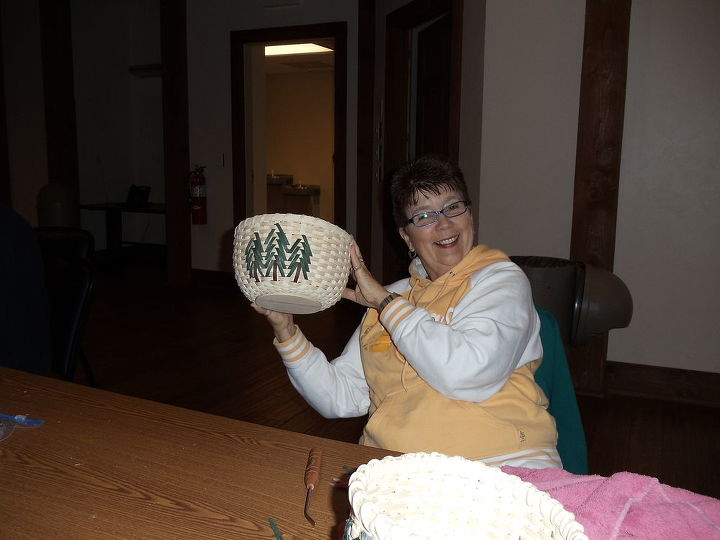 basket weaving class i took and basket i made 11 3 12, crafts, Another basket done nice we are all getting there