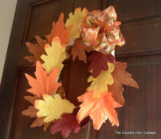 fall wreath from a picture frame, crafts, doors, seasonal holiday decor, wreaths, Bring fall to your front door with this quick and simple wreath