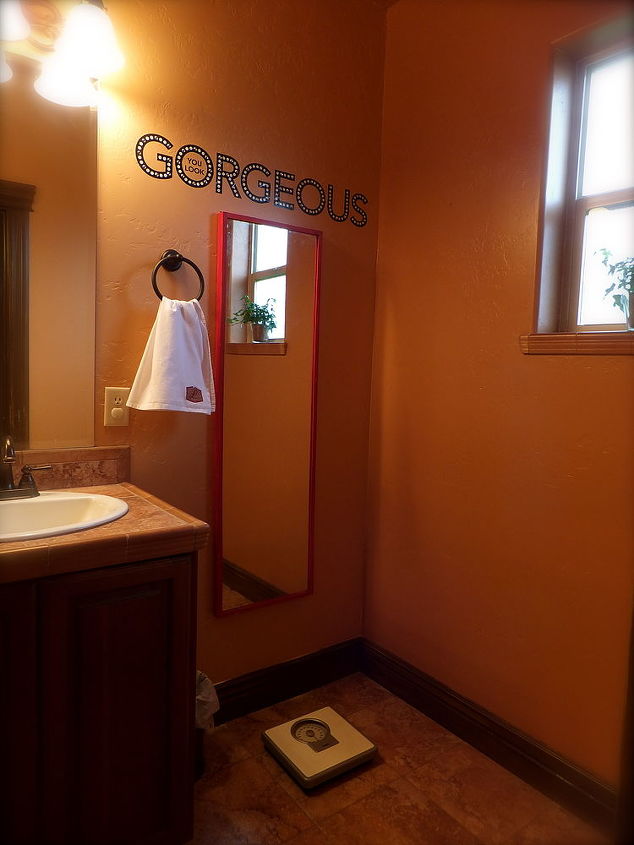 guest bathroom, bathroom ideas, home decor, The you look gorgeous won t be complete without the weighing scale in front of the mirror Something to give you a little giggle in the morning