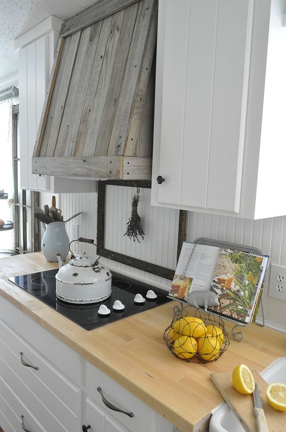 farmhouse kitchen remodel, home decor, kitchen design, Reclaimed wood vent hood