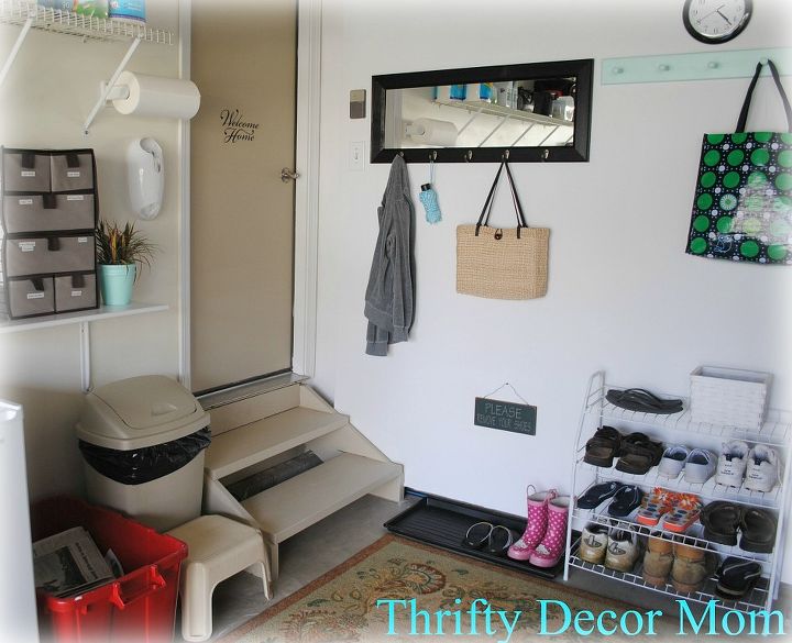 no mudroom i created one in my garage, garages, home decor, laundry rooms, storage ideas, My new mudroom