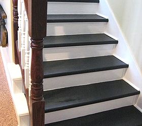 ripping carpet off the stairs, flooring, painting, stairs, Painted stairs