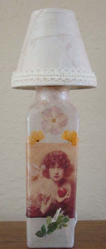 upcycled bottles lamps n bottles, crafts, decoupage, lighting, repurposing upcycling