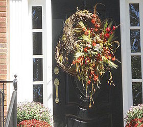 it is fall and people get inspired to decorate my client asked for a fall wreath i, crafts, curb appeal, seasonal holiday decor, Oh yea I like it