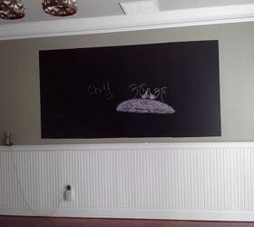peel amp stick chalkboard, basement ideas, chalkboard paint, painting, Easy chalkboard not so much