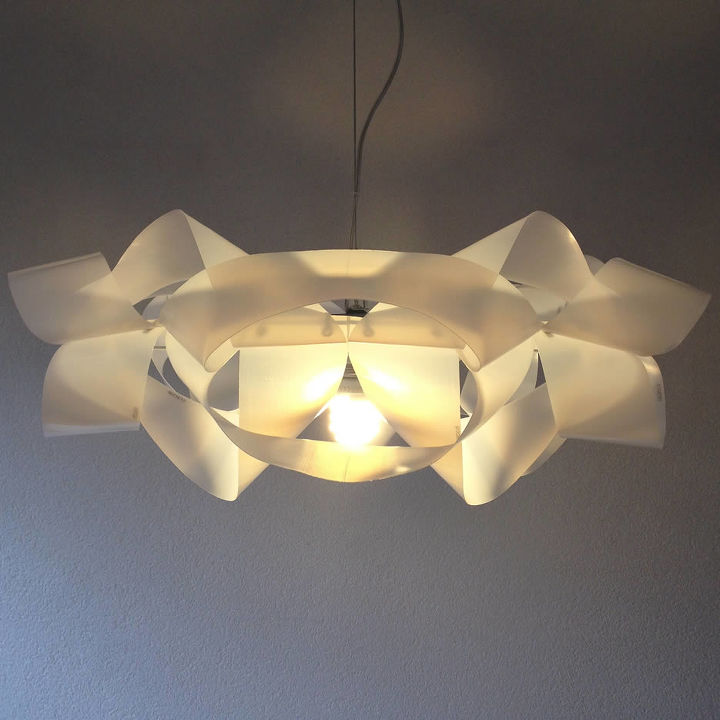 milkchain milk containers upcycled into lampshade, crafts, home decor, repurposing upcycling