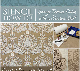 stencil how to easy sponge roller texture and stencil shadow shift, paint colors, painting, wall decor, Stencil How To Sponge Texture Finish with a Shadow Shift effect
