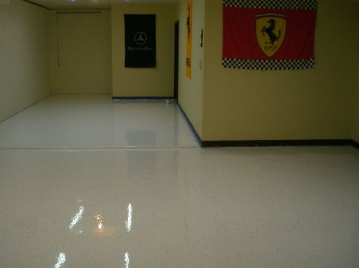 what would a white epoxy floor do for a garage well here is one we did for a, flooring, garages, This is the look the client was seeking Mission Accomplished