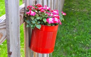 Upcycling Cans to DIY Hanging Fence Planters