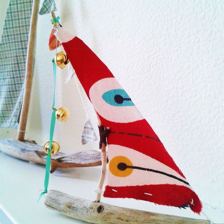 diy driftwood sailing boat decoration, crafts, home decor