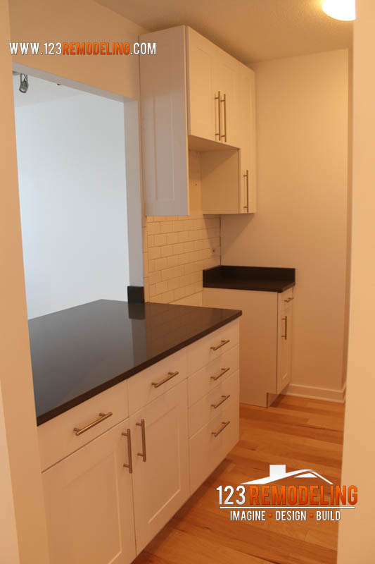 studio condominium kitchen remodel river north downtown chicago, home improvement, kitchen design