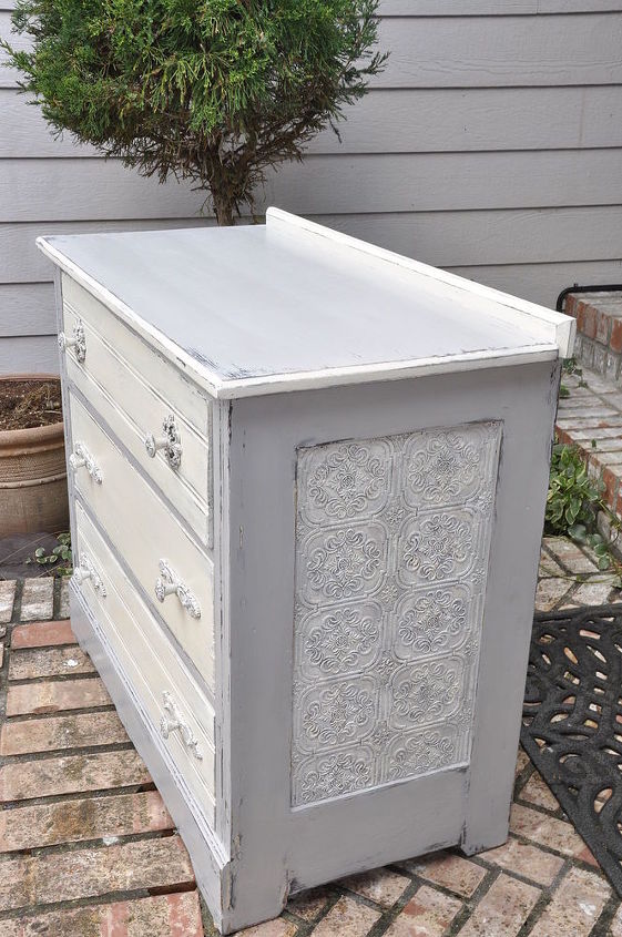 dumpster to rustic diva dresser how to use wallpaper on furniture, painted furniture, rustic furniture