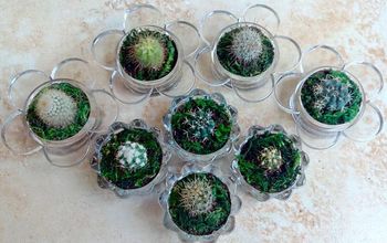 "Upcycled" Some of Our Tea Candle Holders to Cacti Containers!
