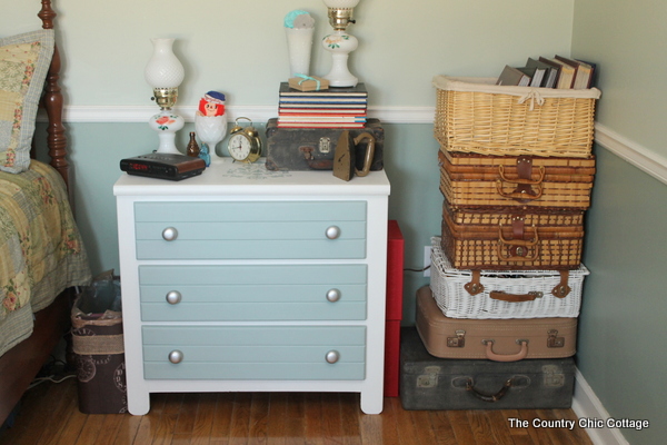 chalky painted nightstand, painted furniture
