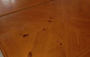 Dining Room table top before and after