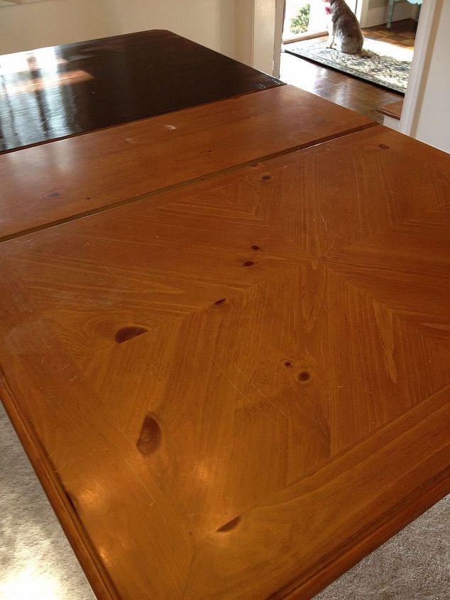 dining room table top before and after, painted furniture