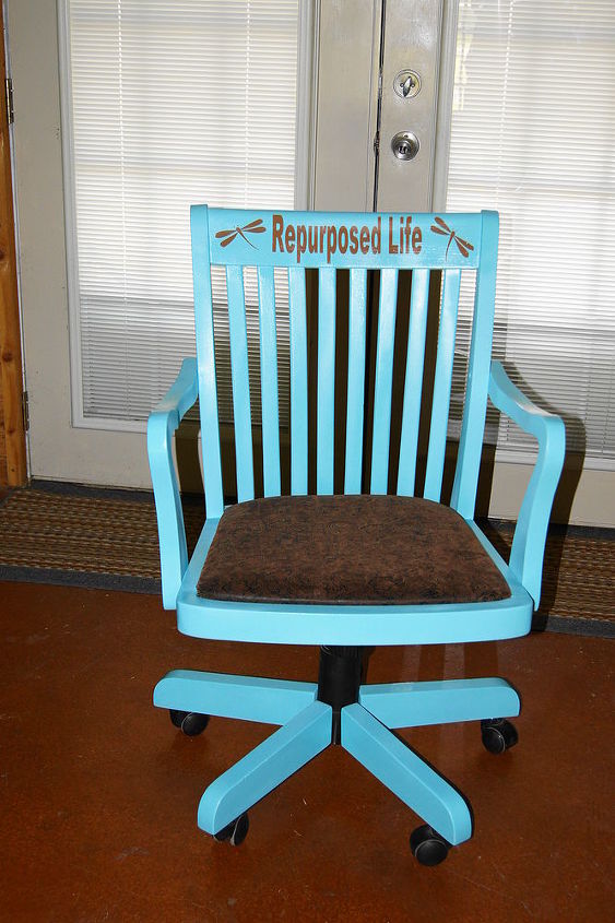 computer chair makeover from hometalk thrift outing, painted furniture, after