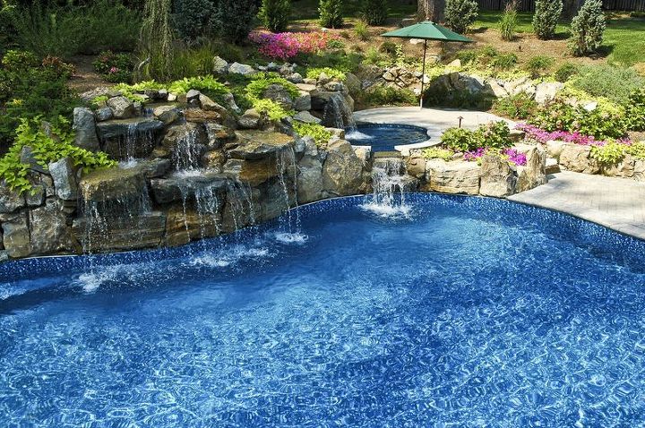 can a backyard oasis be beautiful both day and night, decks, outdoor living, patio, pool designs, spas, Custom In ground Spa