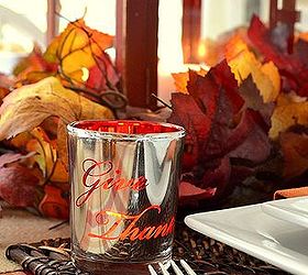 my fall blessings tablescape, seasonal holiday d cor, thanksgiving decorations, Picked up these mercury glass votives several years ago BHG line at Walmart yet again and they are one of my favorite things in my fall stash