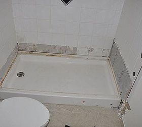 shower repair, bathroom ideas, home improvement, home maintenance repairs, pan back in place waiting for tile install