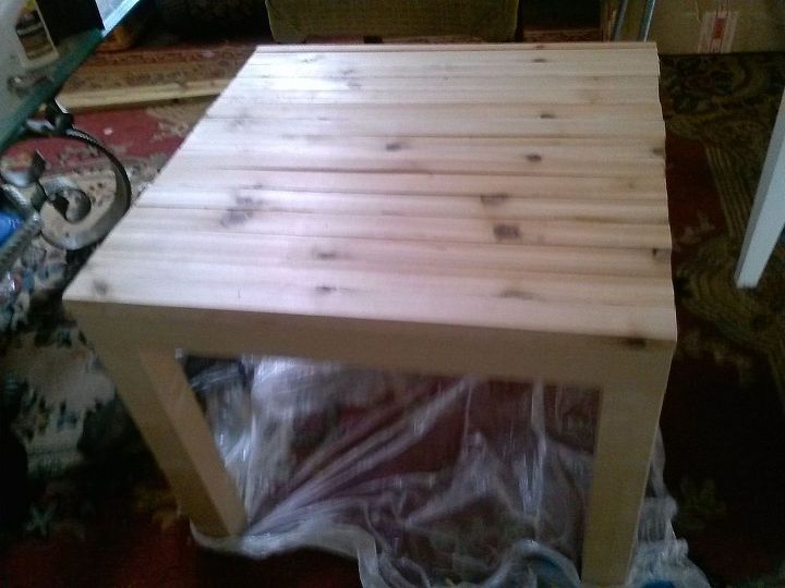 making of little table, diy, painted furniture, woodworking projects, The wood cut and glued to the top